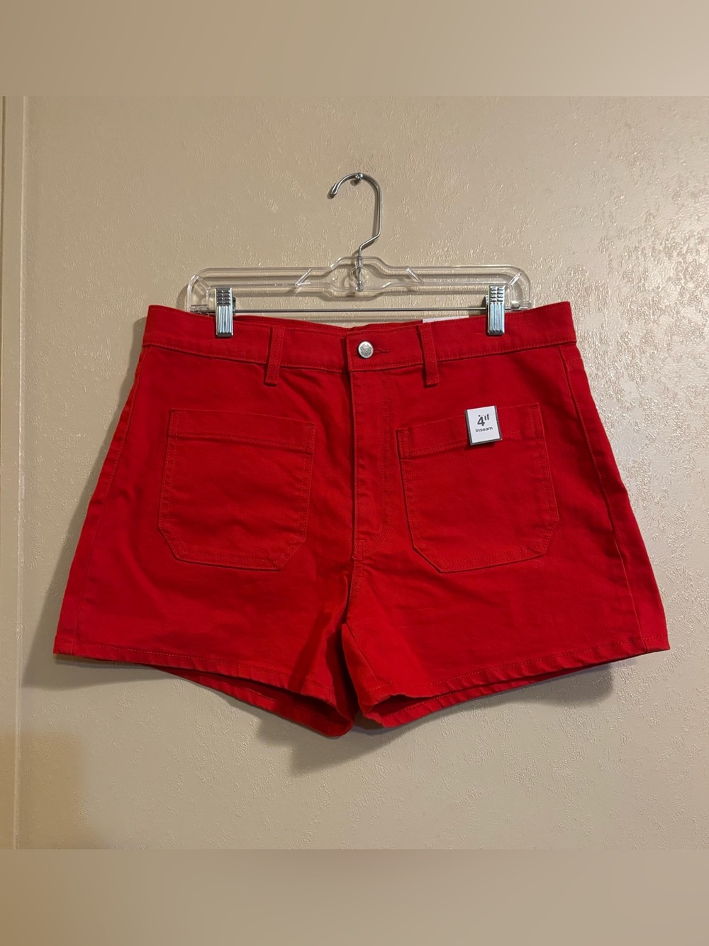 NWT Time and Tru High-Rise Patch Pocket Denim Shorts sz 14